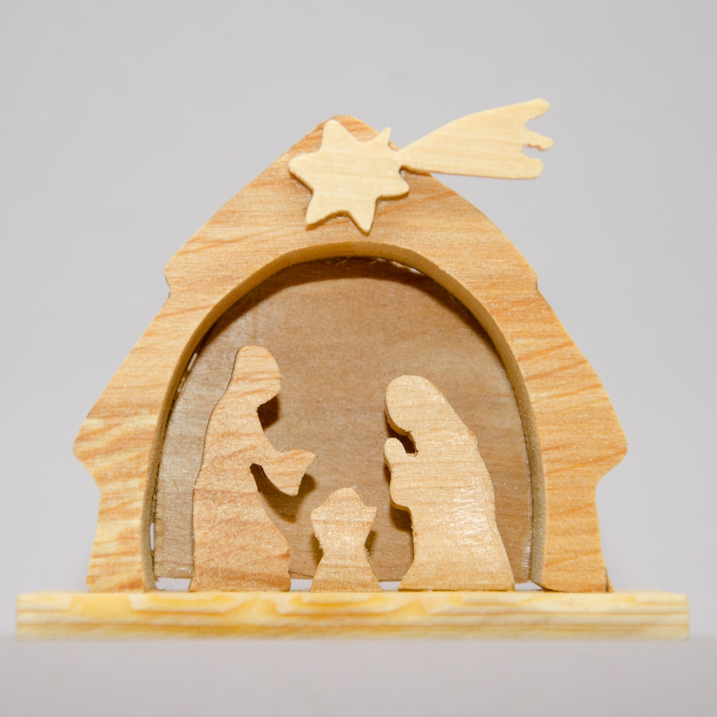 Miniatur Krippe in Stall