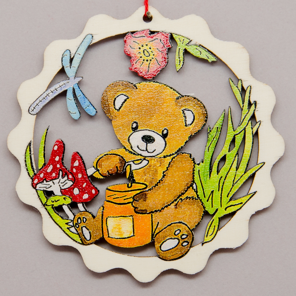 Kreisornament Teddy mit Honig