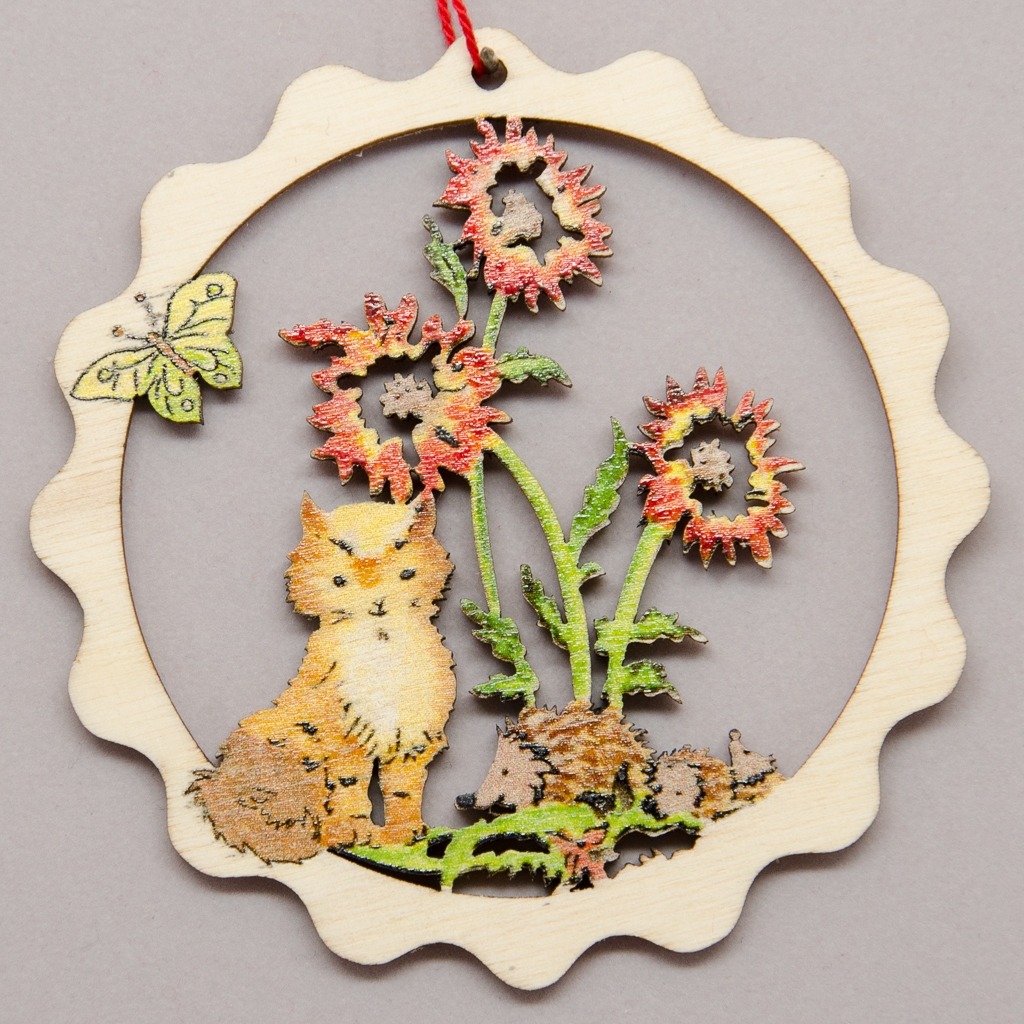 Kreisornament Katze und Igel